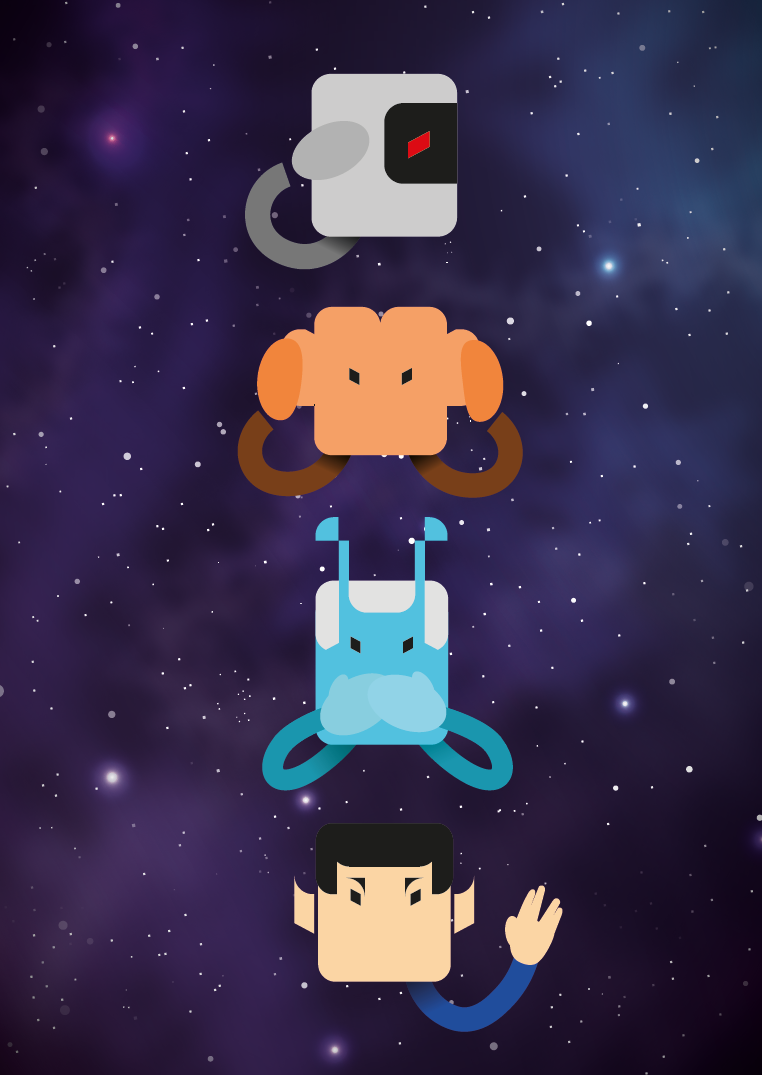 Cartel con los pictogramas de Startrek